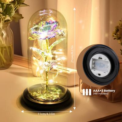 Neue Rose Blume Ewige Künstliche Rosen mit LED-Licht für den Valentinstag