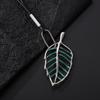 Colored Leaf Pendant Women'S Metal Simple Fashion Long Sweater Chain