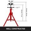 Pipe Jack Stand, Model V-Head 1107A Head High Folding Pipe Stand, Steel Jack Stands, 2 Ton Capacity Pipe Stand, 28-inch To 51.5-inch Pipe Jack Stand