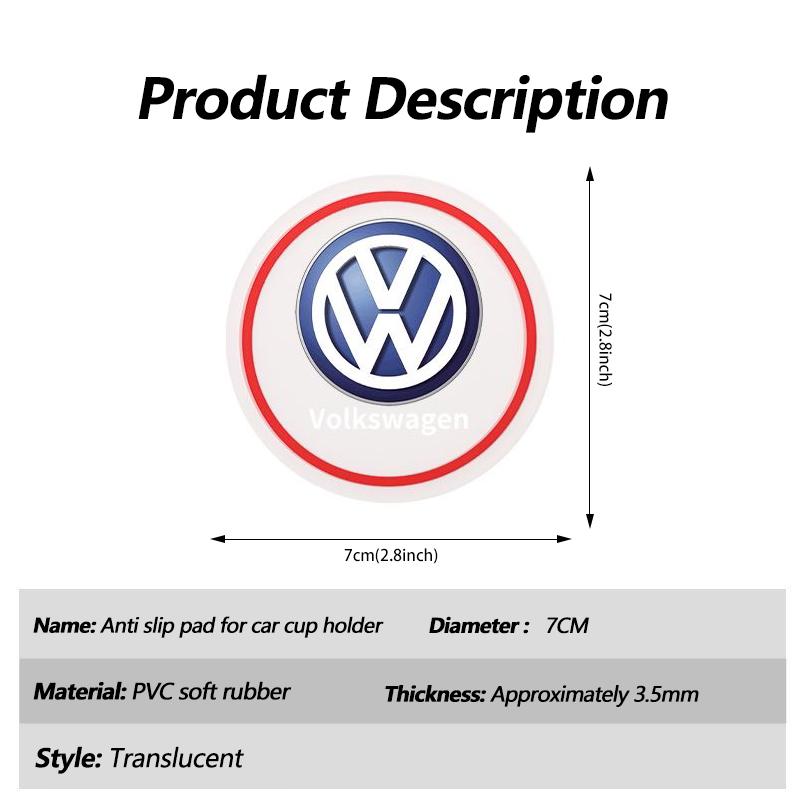 For VOLKSWAGEN VW 2pcs Car Water Cup Pad Bottle Holder Non-slip Mat For Volkswagen Golf Tiguan Jetta Transporter Passat T5 Polo 