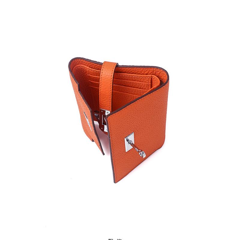 Prabangios moteriškos piniginės iš natūralios odos, pirmas karvės odos sluoksnis, trumpa piniginė, firminis stilius, sidabro spalvos užsegimas, piniginė, piniginė be logotipo