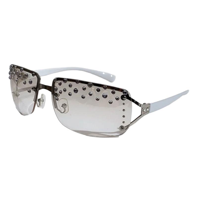 

Rectangles Rhinestones Sunglasses Trendy Sun Glasses Outdoor Vacation Glasses for Active Lifestyle