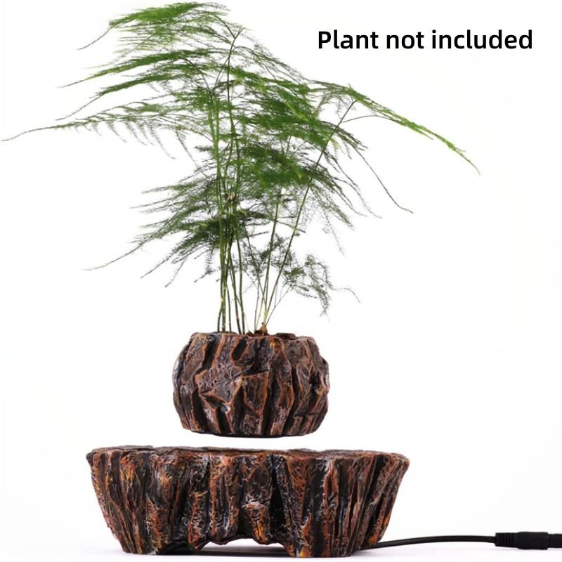 

Levitating Air Bonsai Pot Rotation Flower Pot Planters Magnetic Levitation Suspension Floating Pot Potted Plant Home Desk Decor EU Plug