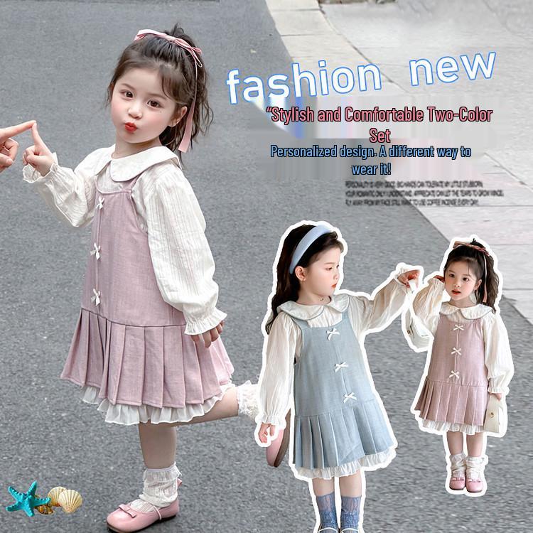 2026 Spring/Summer Doll Collar Strap Skirt - Korean Chic Super Cute Princess Bow Dress