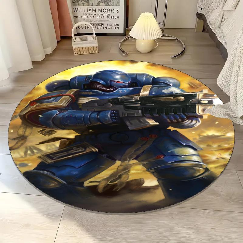 Warhammer 40K Printed Round Rug Carpet Chair Rug Area Rug Entryway Doormats,for Office Chair Living Room Bedroom Kitchen Room.