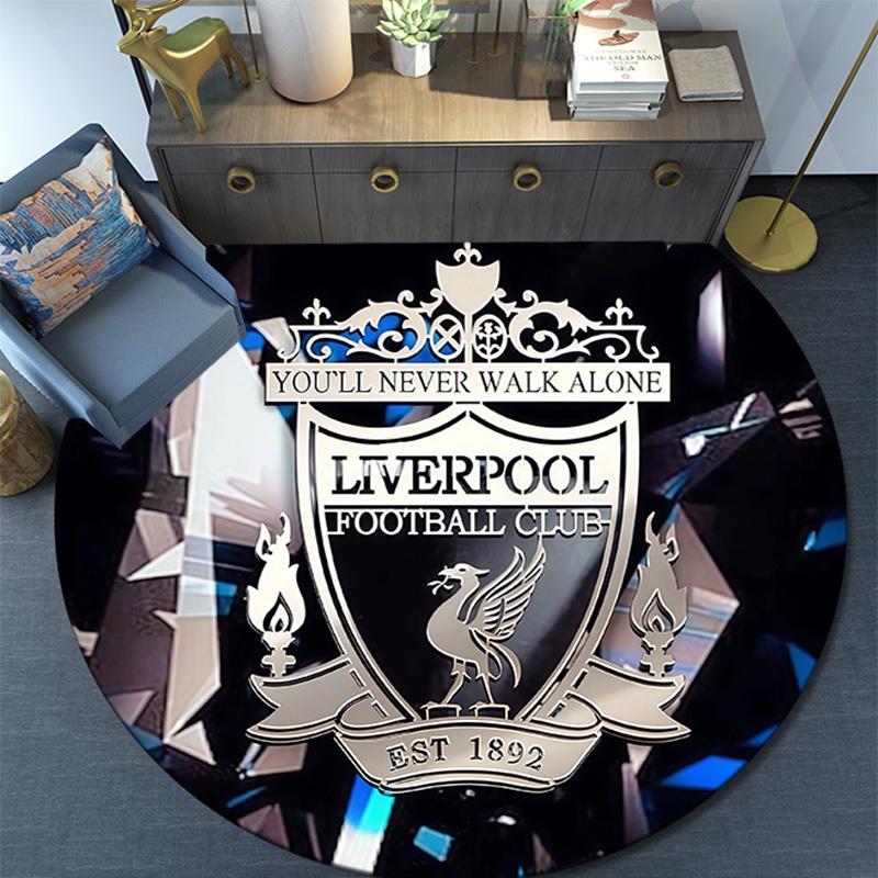 Liverpool Football Club3 Round Area Rug,Carpet Rug for Living Room Bedroom Sofa Playroom Decor,Non-slip Floor Mat