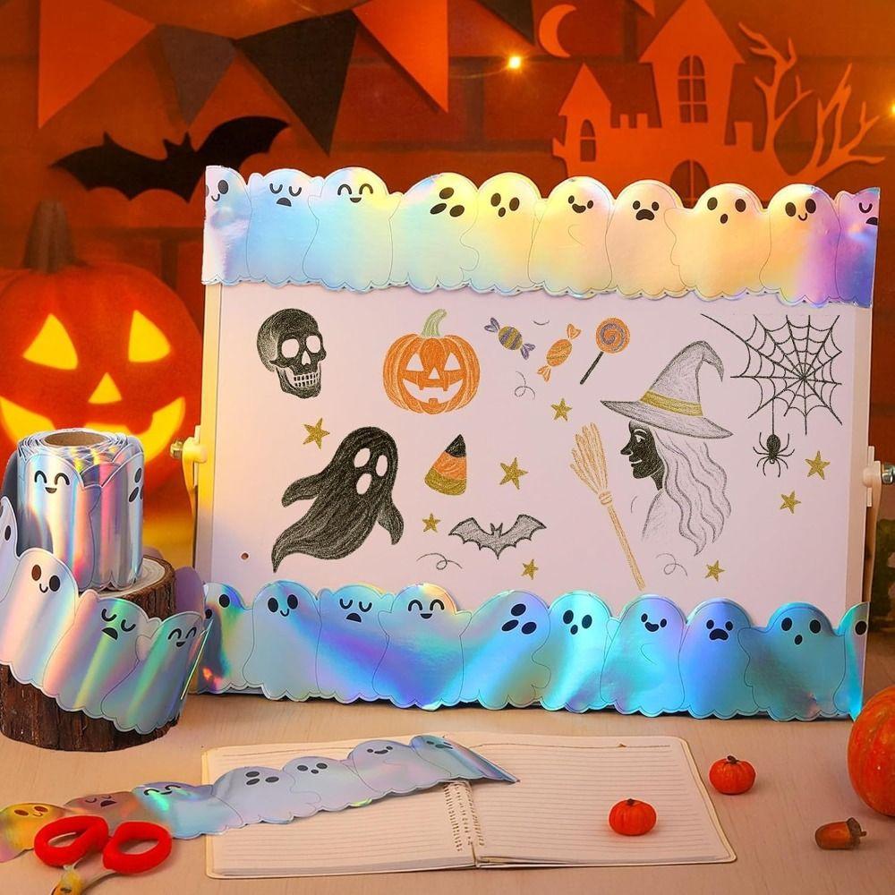 Self Adhesive Halloween Border Stickers Waterproof Classroom Border Trim Bulletin Board Decorating