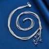 Charm 925 Sterling Silver Exquisite Starfish Pendant Necklace Women Fashion Party Wedding Gift Jewelry