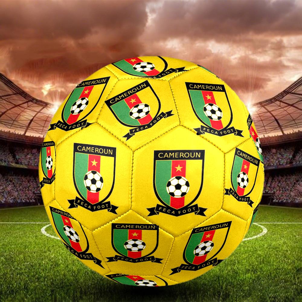 Cameroonian Football Federation Indoor Soccer Ball Size 5 Colorful All Ages Machine Stitched PVC Competition Ready Durable High-Bounce