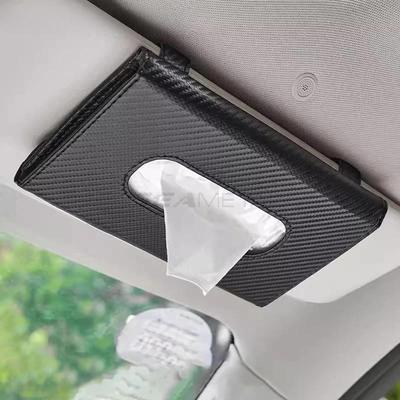 Auto Sonnenblendenplatte Taschentuchbox Universal Auto Innenraum Papierhandtuch Aufbewahrungstasche Kohlefaser Sonnenblende Taschentuchboxen