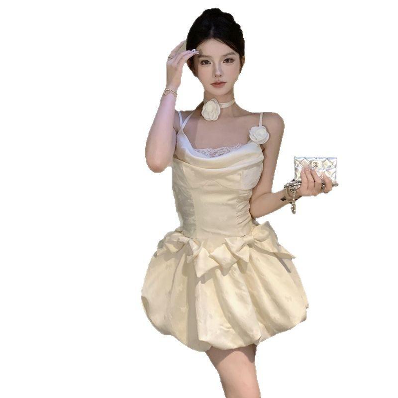 Princess on The Run Flower Suspender Dress Fairy Waist Dress Birthday Dress Premium Sense