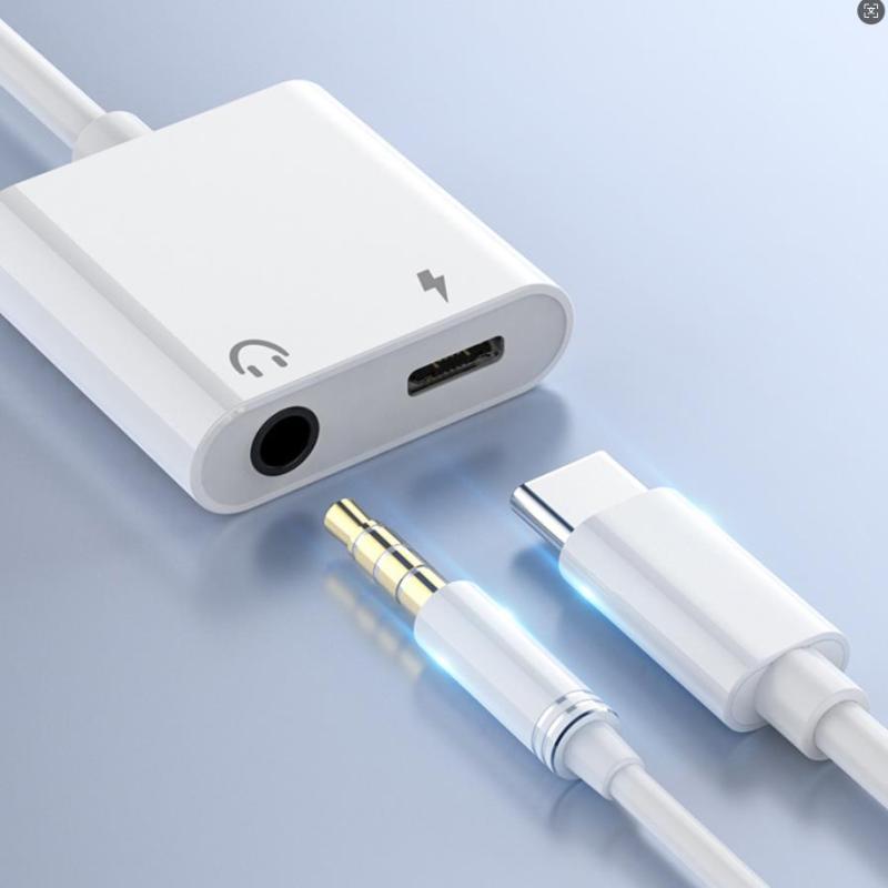 2v1 Audio Adaptér USB-C na 3,5mm Jack Type-C Nabíjení 3,5mm Aux Kabel Pro Samsung Xiaomi Huawei Konektor Pro Kabelová Sluchátka