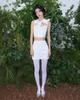 Leobyui White Satin Skirt
