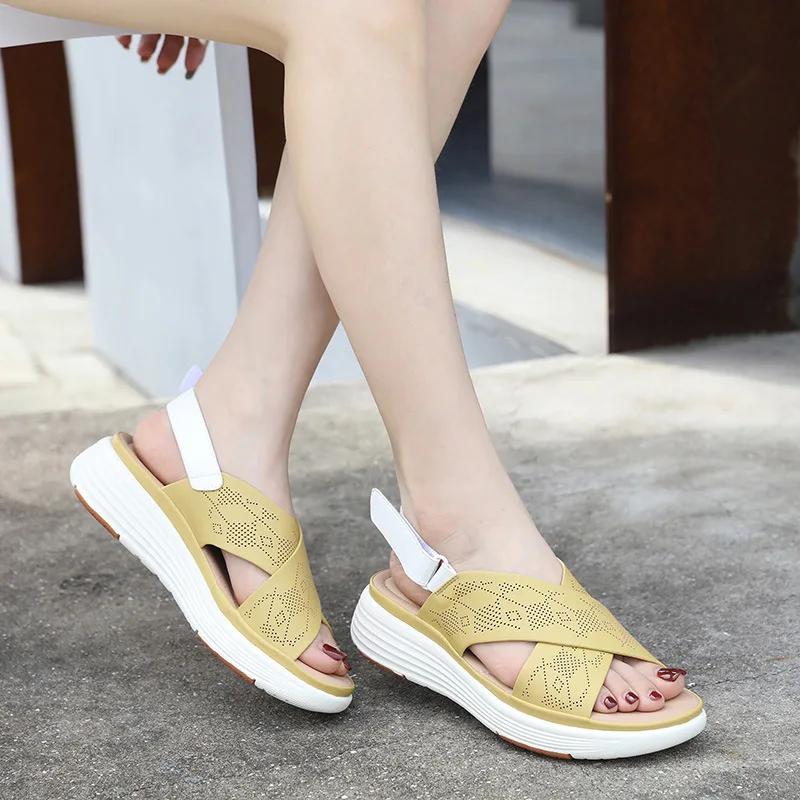 Platform Sandals 2025 Summer Fashion Women Comfortable Casual Wedges Sandalias De Mujer Beach Non-slip Footwear Shoes for Women