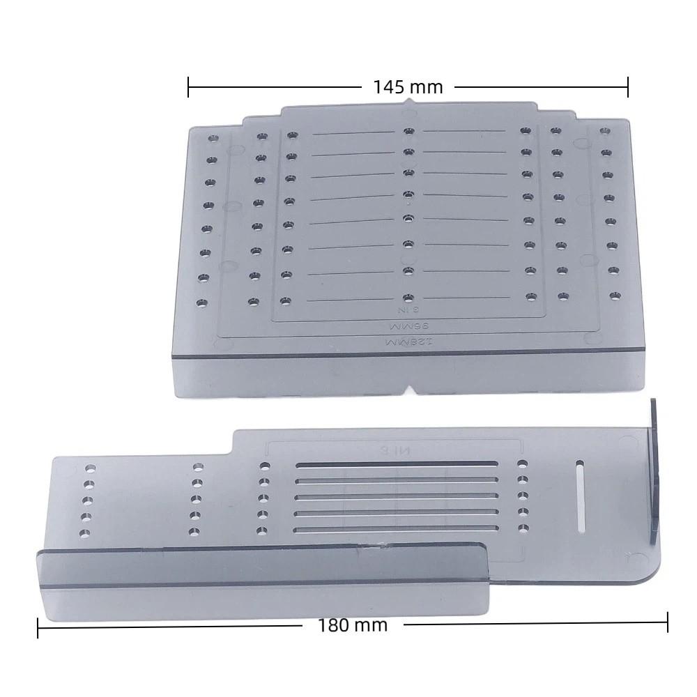 2pcs Plastic Material Cabinet Pull Drill Template Silver Drill Guide Door Drawer Pull Template Drill Mounting Template