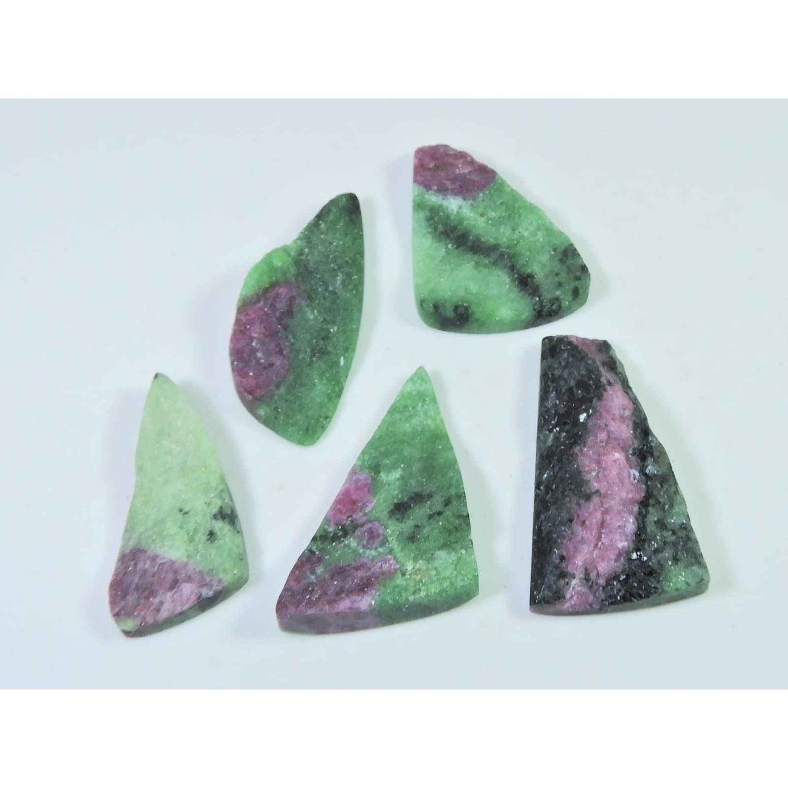05Pcs Natural Ruby Zoisite Druzy Fancy Cabochon Loose Gemstone Lot 235Cts. C-2357