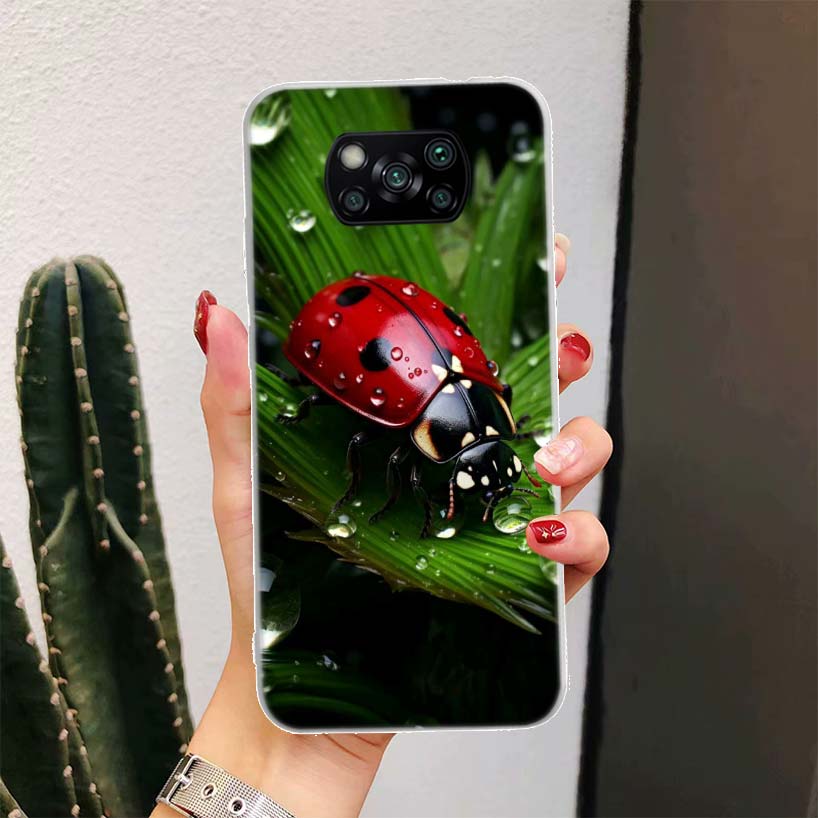 Insect Seven-Star ladybug For Xiaomi Poco X7 X6 X5 X4 Nfc F7 Ultra F6 F5 Pro Phone Case F4 Gt F3 M6 M5 M4 M3 5G Fundas Cover Coq