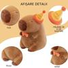 Capybara Plush Toy 25cm Brown Birthday Theme Soft Animal Stuffed Doll with Hat Safe Material Perfect Gift for Kids & Adults