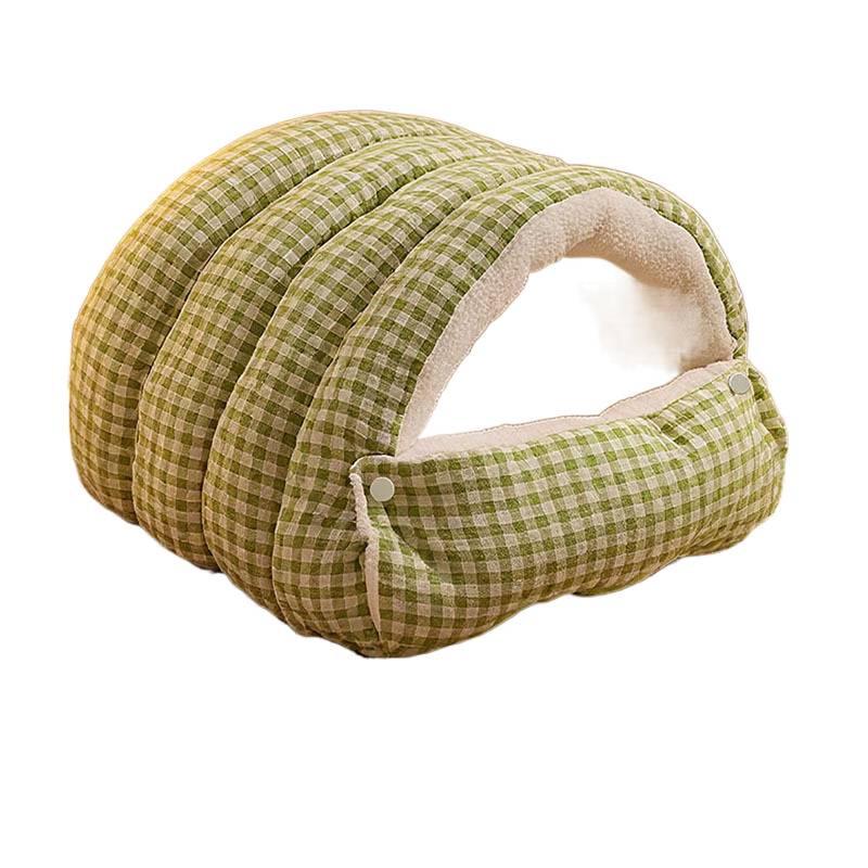 Warm Removable All-Season Cat & Dog Bed - Half-Closed Kitten Nest Pad