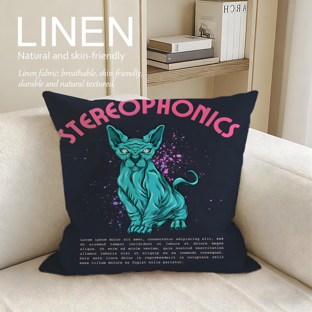

Music Stereophonics Cushion Cover Pillowcase Set Pcs x x Breathable Washable Sofa Cushion Cover 30X30cm