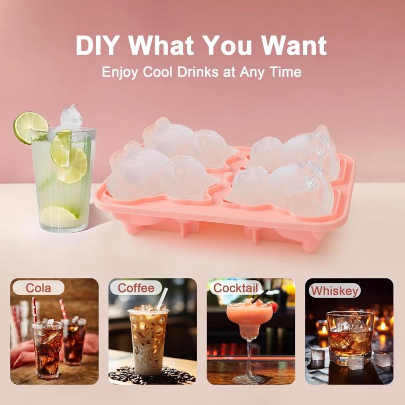 1PC 3D Cat Ice Block Mold Easy To Release Silicone Ice Hockey Device Household Kitchen Ice Making Mold Free of BPA 6