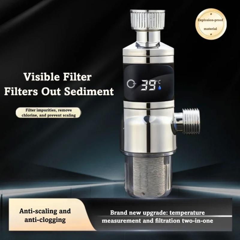 Easy Installation 2 in 1 Water Temperature Monitor and Filter Unit with Stainless Steel Construction for Home Use