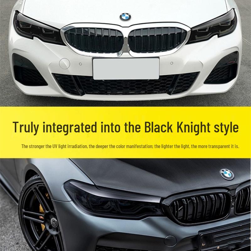 Black Warrior Smoked TPU Headlight Film for 25 BMW 5 Series Models