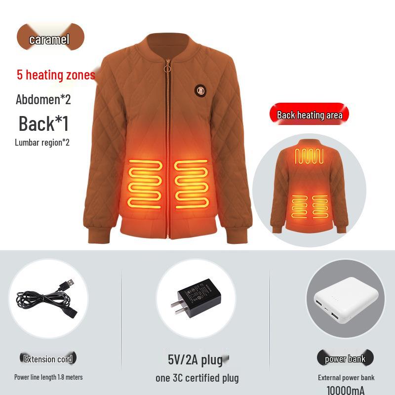 Smart Heated Cotton Jacket with Carbon Fiber for Winter Travel Protection