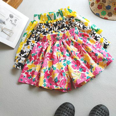 Pantaloncini estivi con stampa floreale per ragazze gonna pantaloni pantaloncini tutù per bambini pantaloni larghi per ragazze culotte pieghettate vestiti per bambini