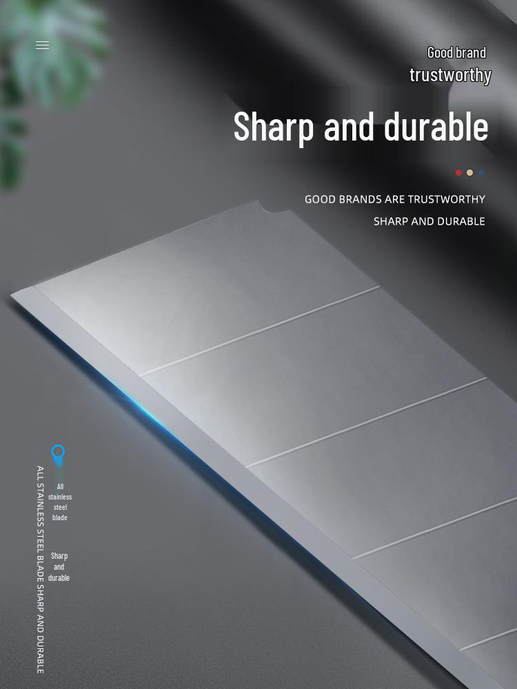 Heavy Duty Stainless Steel Utility Knife - Super Sharp and Thickened All-Metal Paper Cutter
