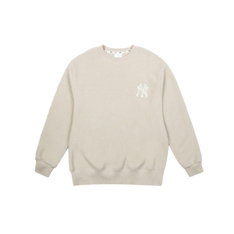 MLB Base Logo Sweatshirts Unisex Ecru Crew Neck Moderate Regular 31MTF1061-50B