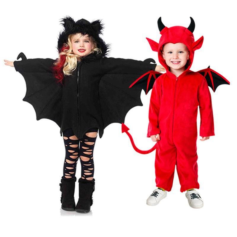 Halloween Devil Costume Kids Role Play Bat Vampire Stage Performance Outfit