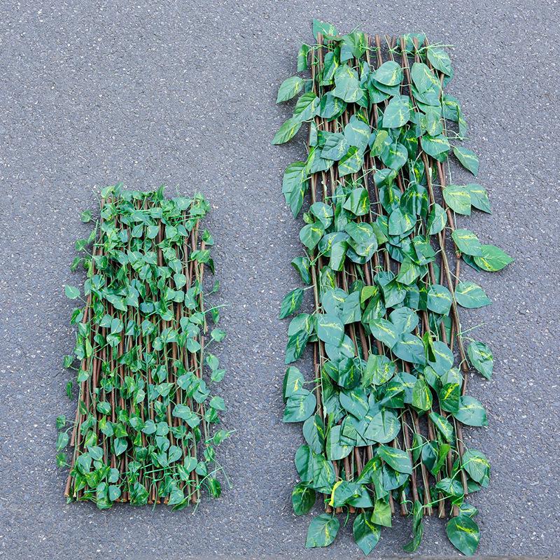 Retractable Grille with Faux Greenery for Balcony or Garden Decoration