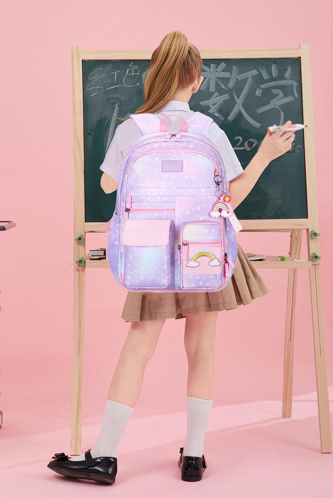 VIDOSCLA Kids Backpack for Elementary School Large Capacity Girls, Travel, Popular, School, Stylish, Waterproof,