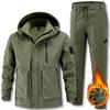 Men's Outdoor Jacket Suit Men's Plus Velvet Cold Proof Windproof Waterproof Warm Cycling Mountaineering Suit Outdoor Suit