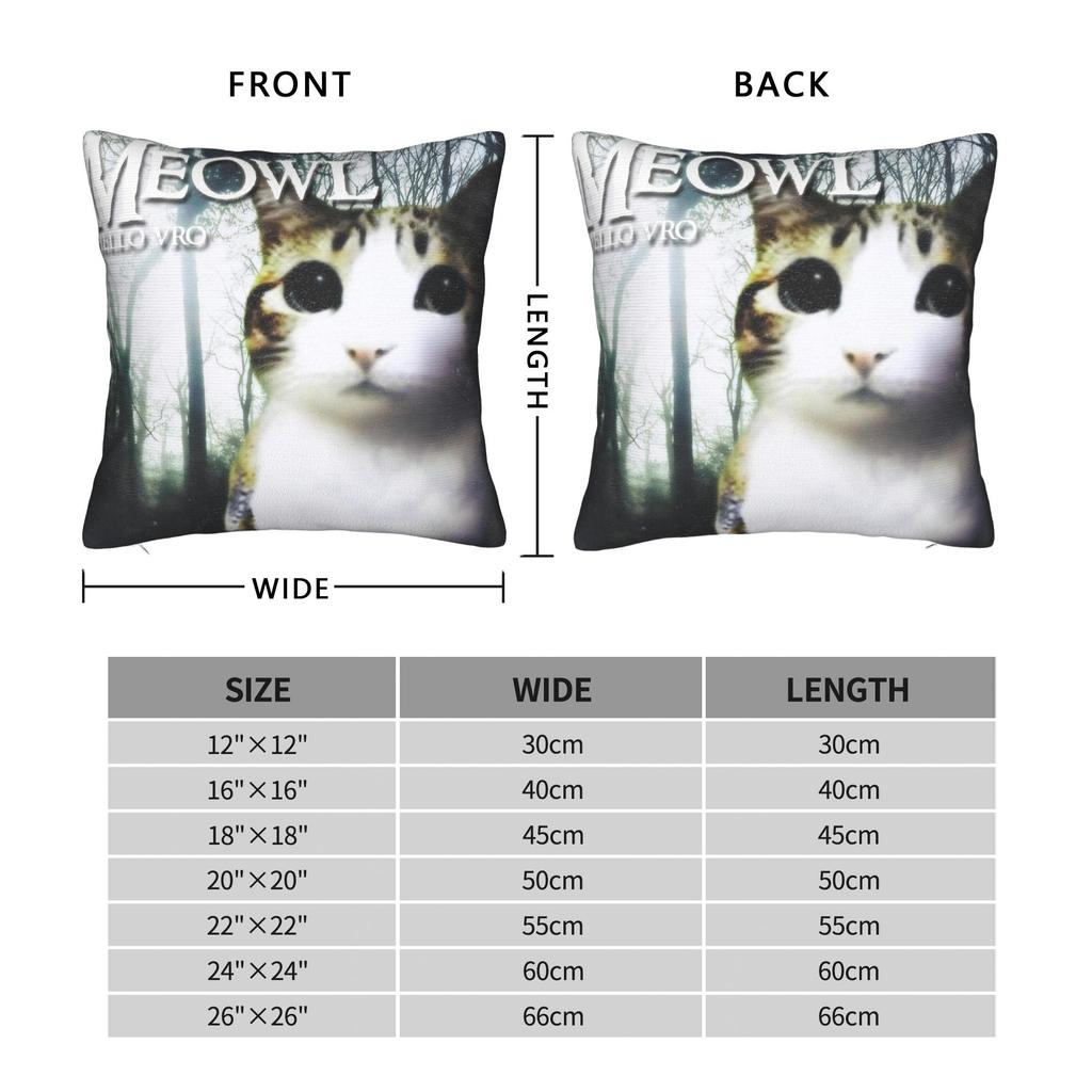 Cat Owl Funny Meowl Cat Meme Pillow Cover Soft Cushion Cover Funny Pillow Case For Sofa Couch Bed Living Room