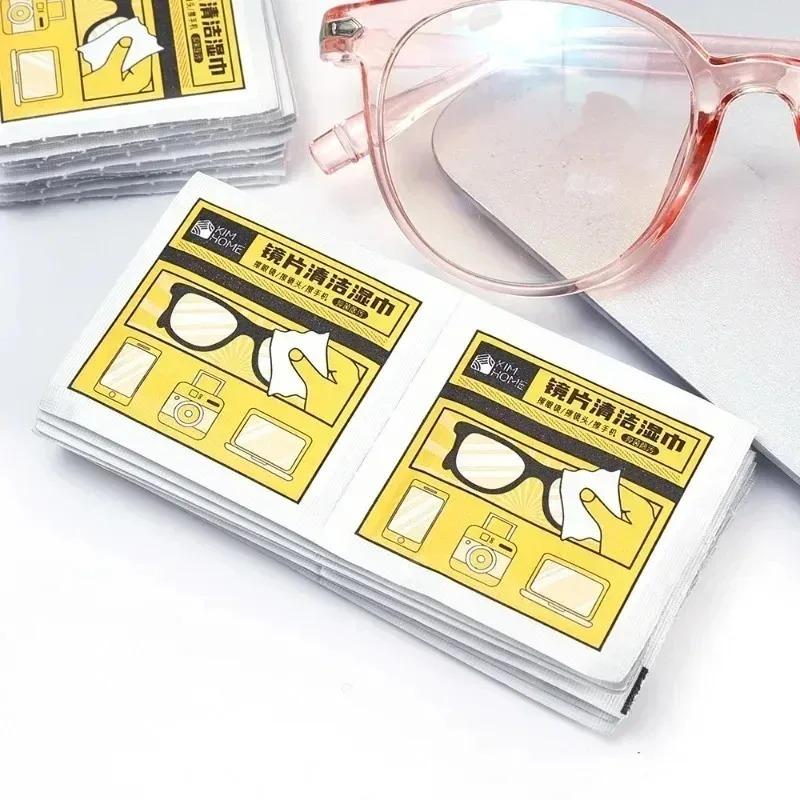 200/100 Peças Limpador de Óculos Lenço Úmido Descartável Anti-embaçante Remoção de Poeira Limpeza de Lentes Óculos de Sol Tela de Celular
