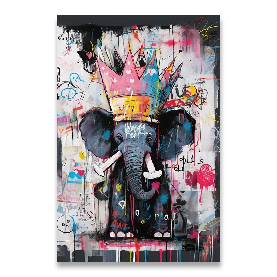 Canvas Painting Home Decorations Colouring Room Decor Animation Decoration Wall Decororation Doodle Lions Elephants Anime Sketch