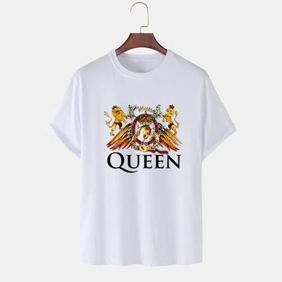2023 Casual KÖNIGIN Druck Sommer Baumwolle T Shirt Kurzarm O Neck Lose Lovers T Shirt Wome Tops