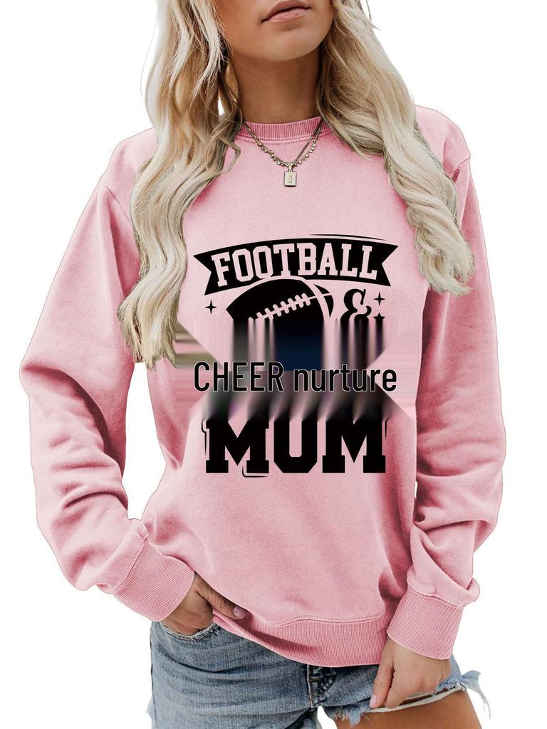 Football Cheer Mom Plus Size Loose Comfortable Hoodie
