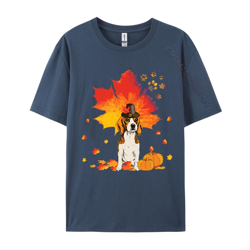 Beagle Autumn Leaf Fall Leaves Dog Lover Tshirt Vintage Tshirts Cotton TShirts Top Quality Funny Tshirt