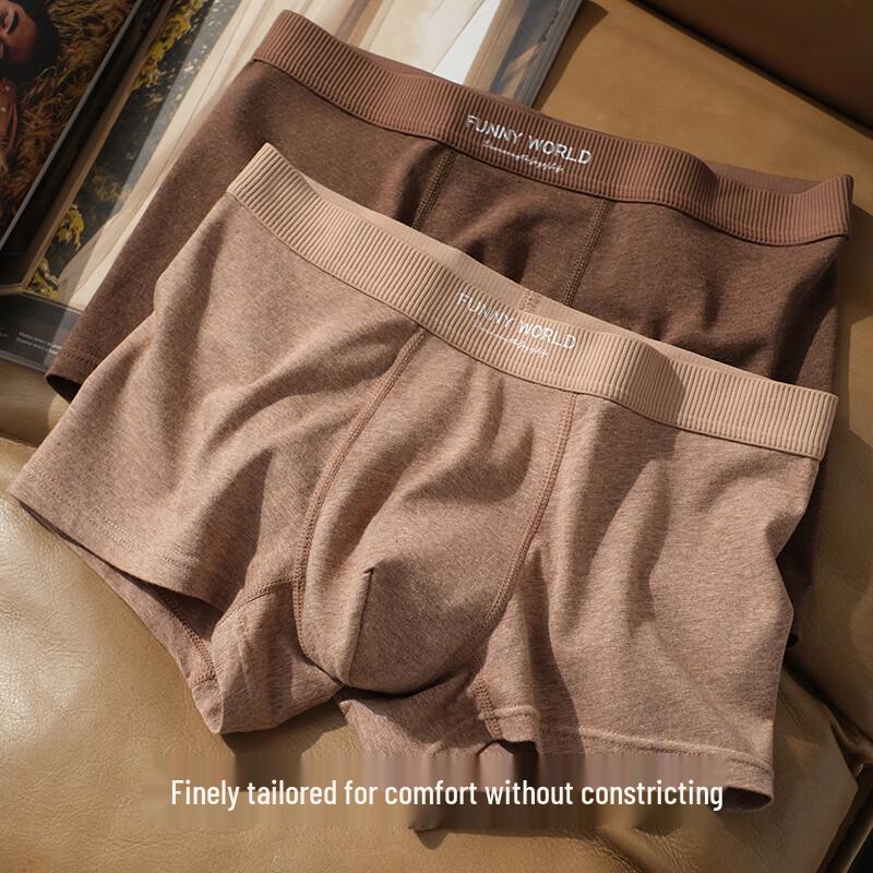 Romon Men's Pure Cotton Antibacterial Boxer Briefs - 3 Pack