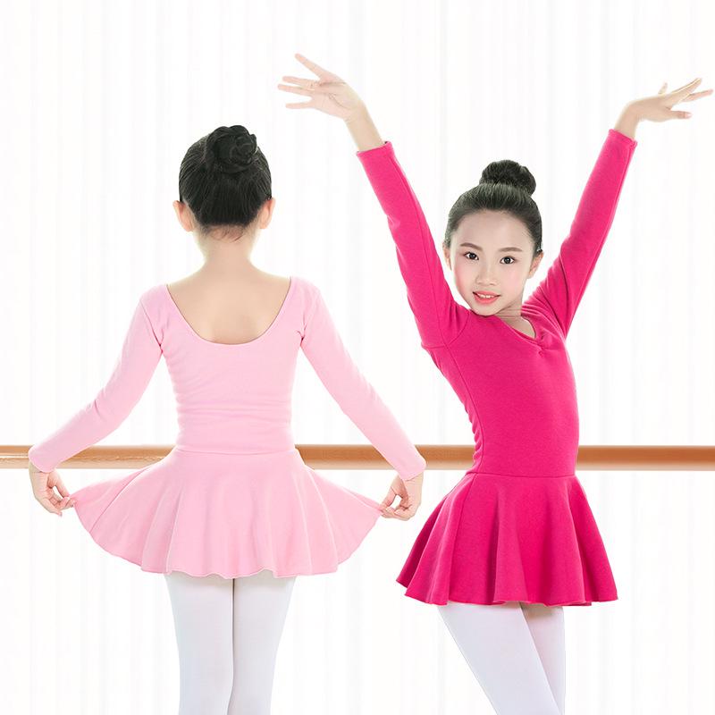 Toddler Girls' Long Sleeve Fleece Dance Leotard for Winter Practice and Exams
