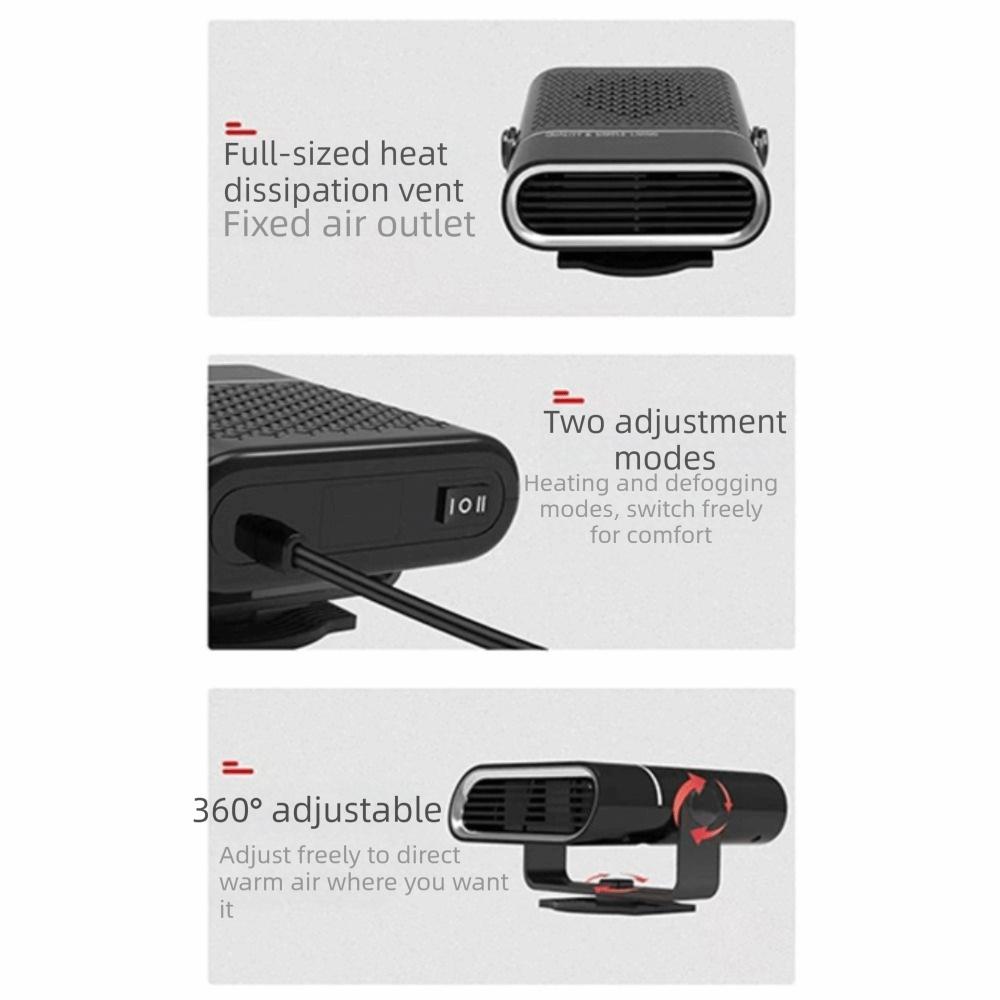 Heating and Fan Modes Car Heater Fan Plastic Car Demister Fan Vehicle Heater Fan Vehicle Interior