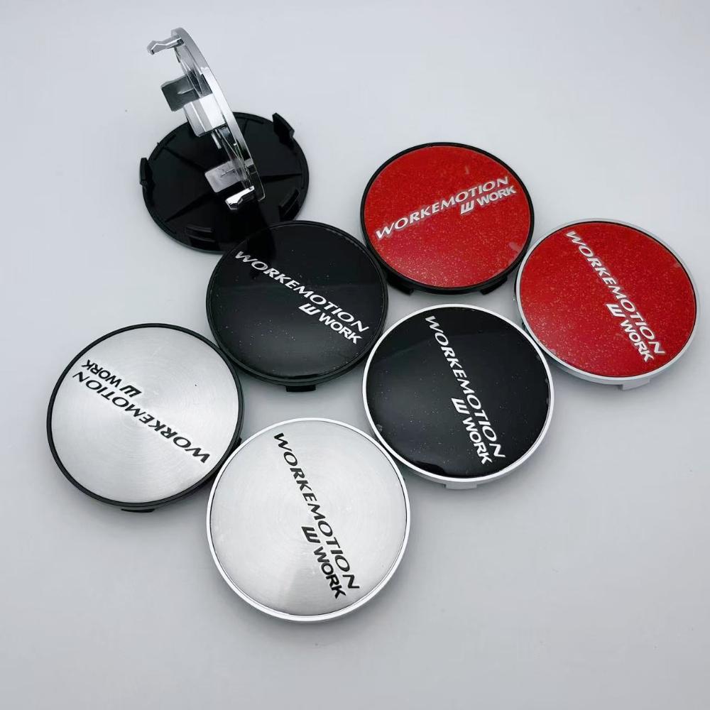 4pcs 68MM ( 63MM I.D ) W Work Emotion Emblem Logo Car Wheel Center Caps Wheels Hubcaps Auto Rims Dust Cover Car Accessories