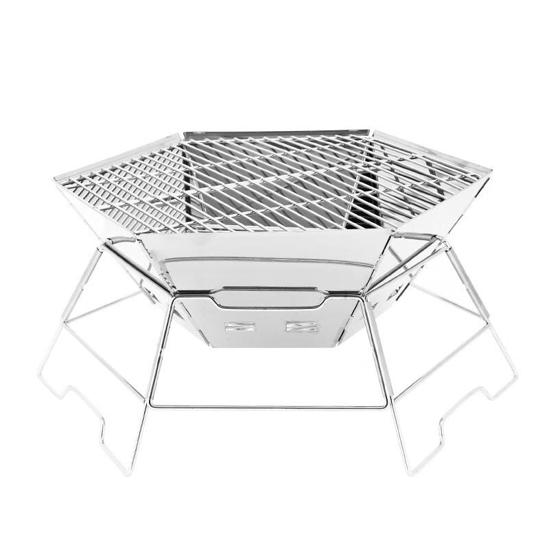ZISIZ Portable Folding Hexagonal BBQ Grill & Fire Pit