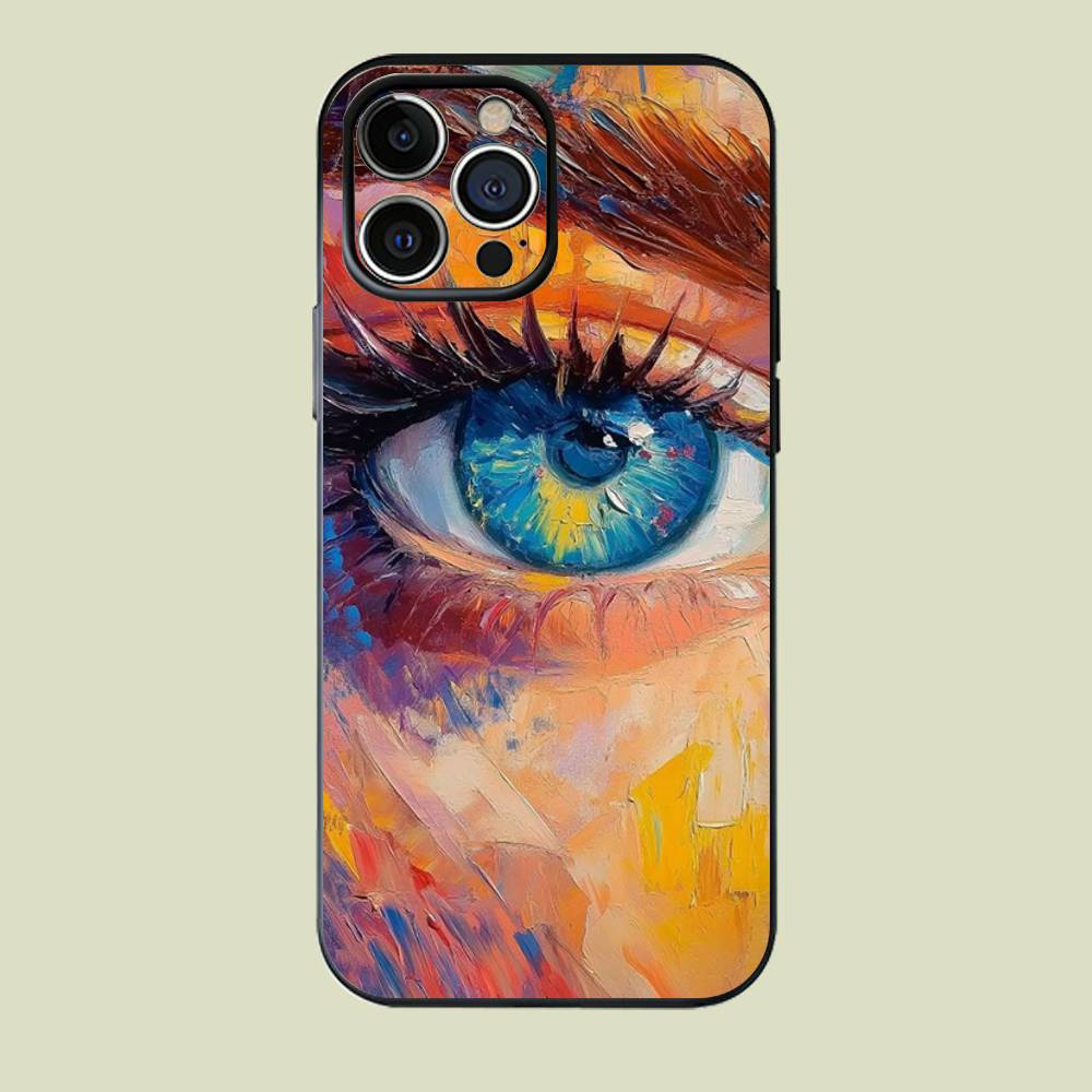 Colorful eyes Silicone Soft Phone Case For iPhone17,16,15,14,13,12,11 Pro Max Plus mini XS XR SE Cover