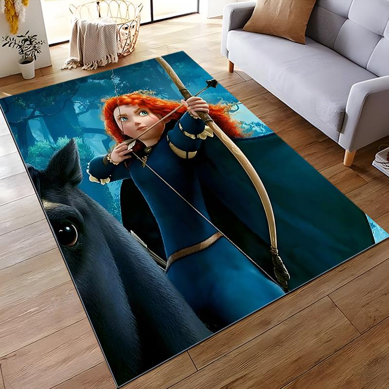 Flannel Rug Merida Brave Red Hair Bow Arrow Horse Highland Cartoon Home Decor