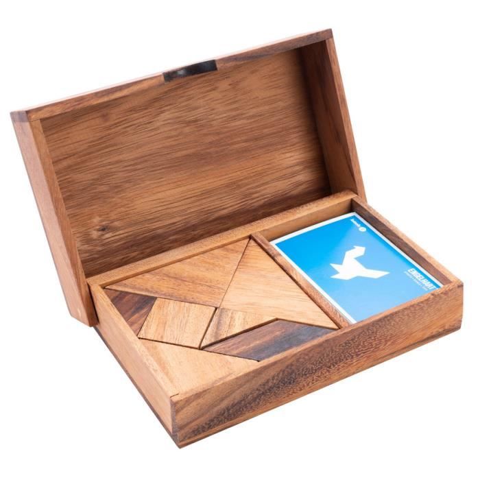 Puzzle - Double Tangram en bois - jeu en bois écologique - 1 et 2 joueurs - 4 ans et plus