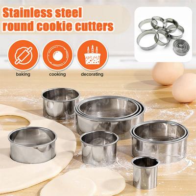 1 Set Cookie Cutter Stainless Steel Circle Biscuit Cutter Effortless Cookie